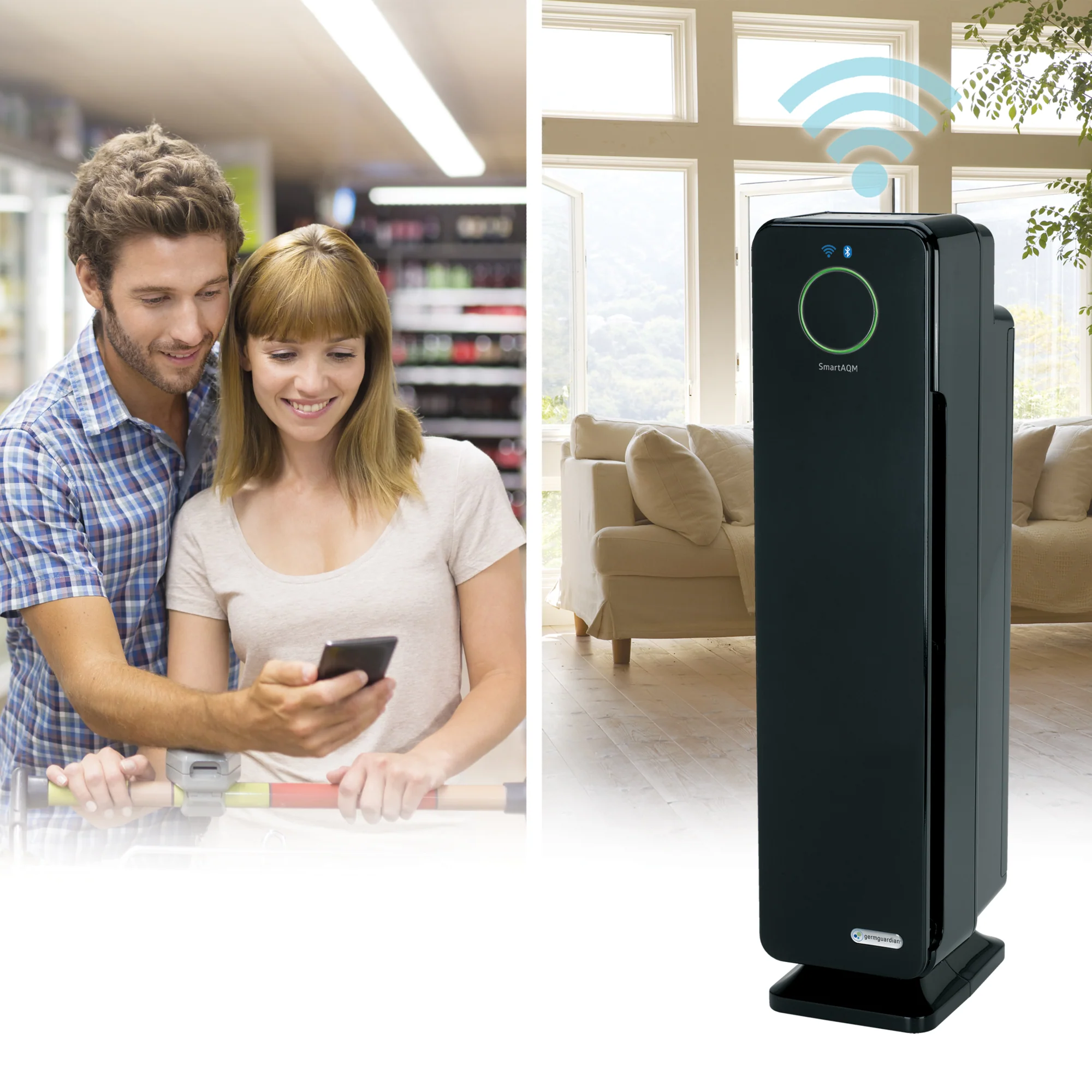 GermGuardian CDAP5500 HEPA PURE™ 28" Tower Air Purifier (5-speed 3-stage UV-C filtration, black) - Image 7