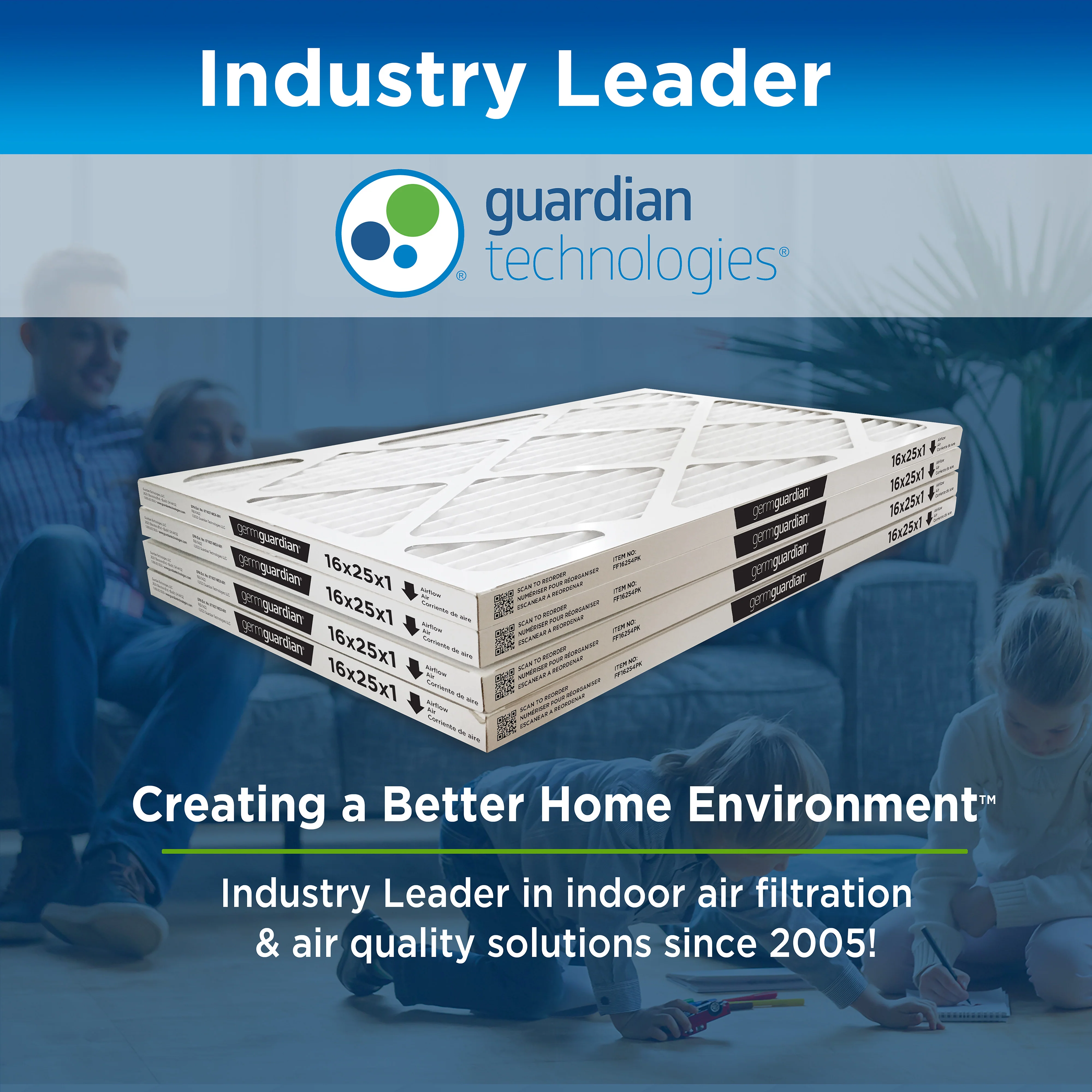 GermGuardian Furnace Air Conditioner Air Filters (MERV12, 16" x 25" x 1", 4 count) - Image 8