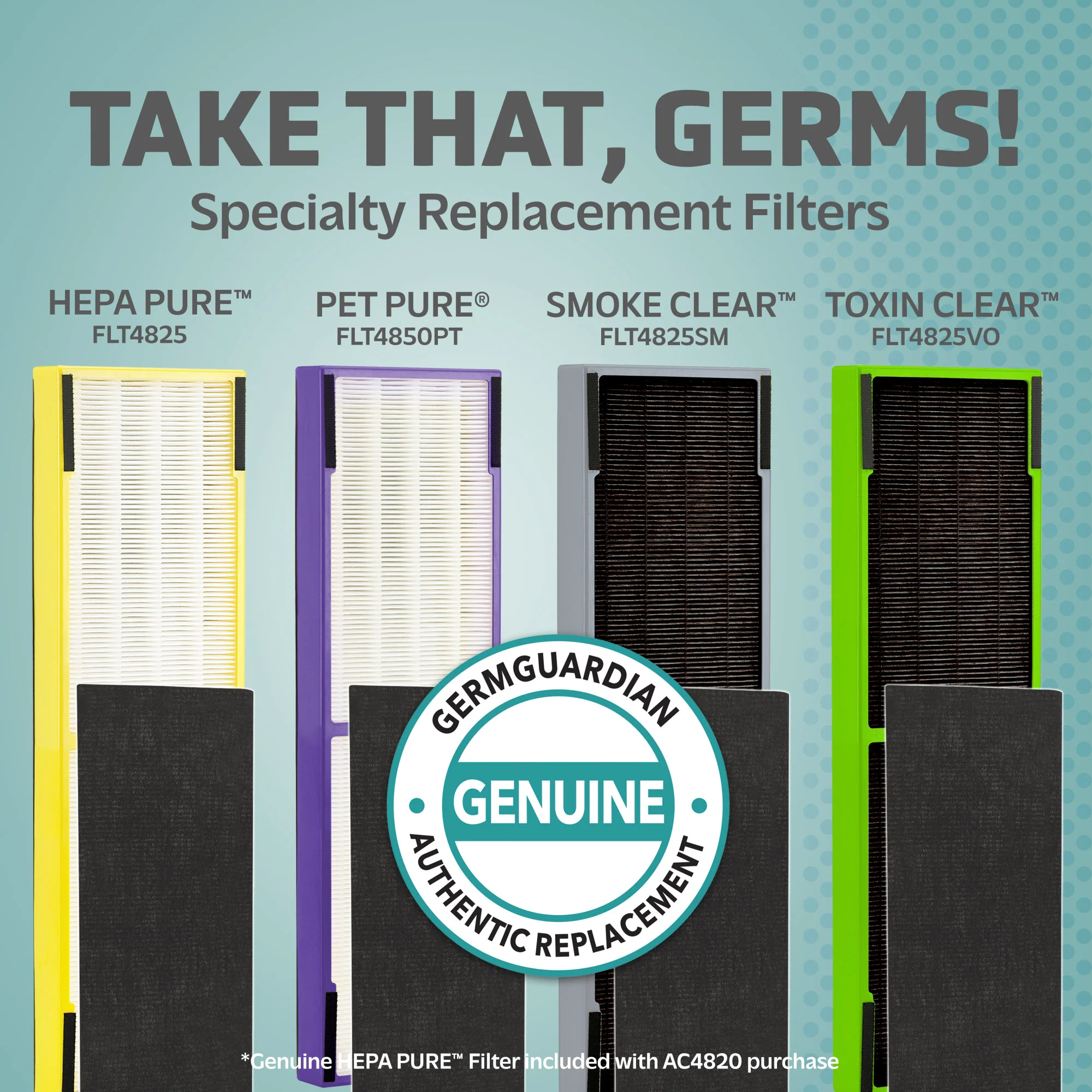 GermGuardian AC4820 Air Purifier & Replacement Filter Bundle - Image 3
