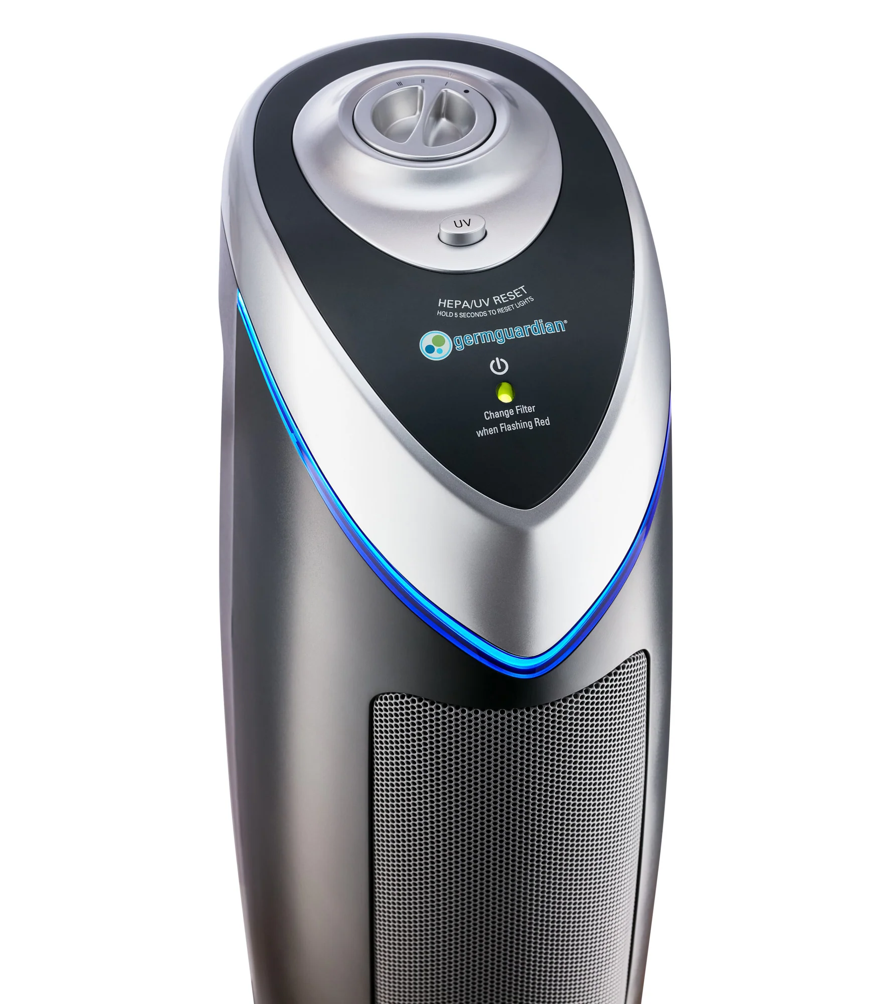 GermGuardian AC4825 HEPA PURE™ 22" Tower Air Purifier (3-speed 3-stage UV-C filtration, gray) - Image 7