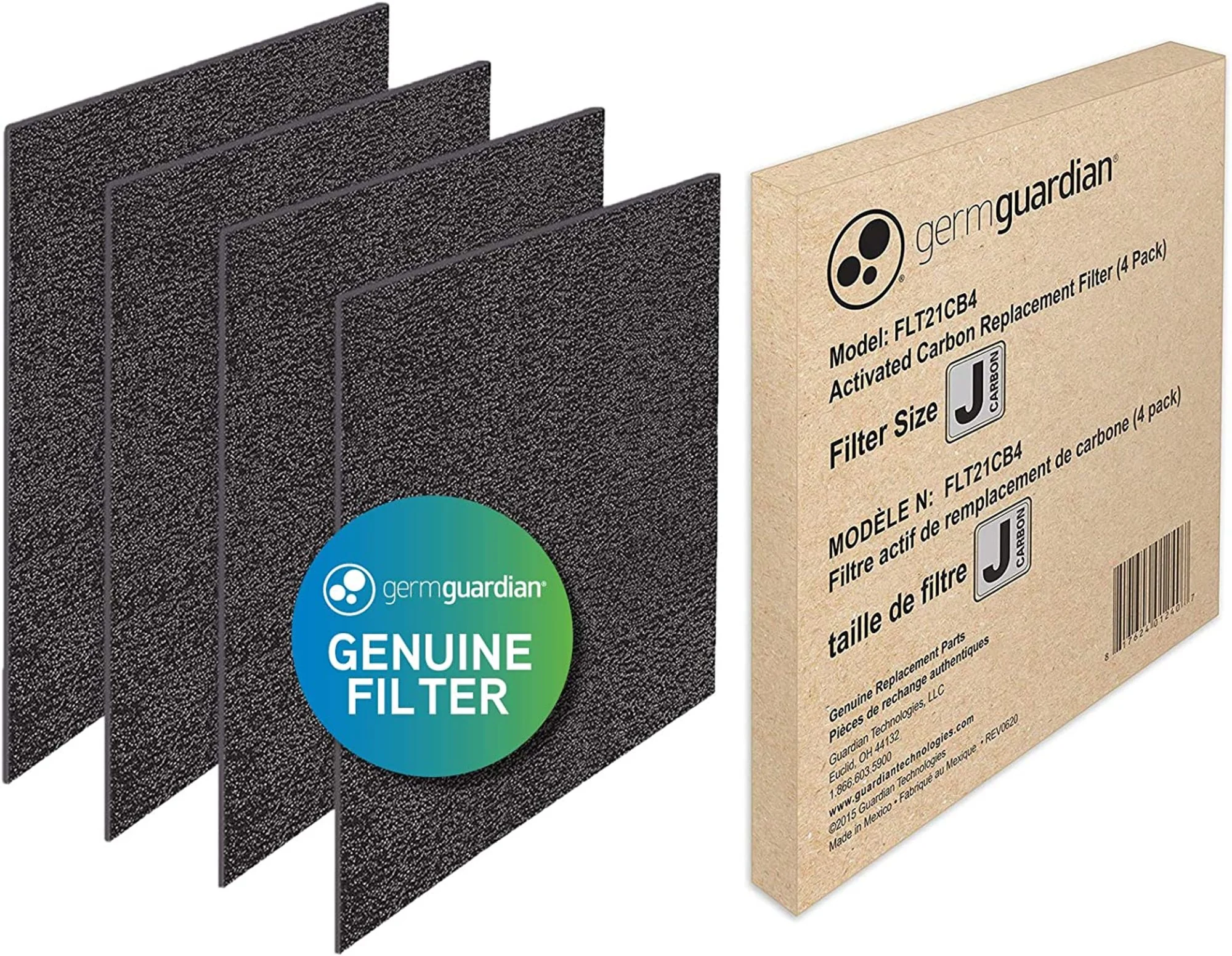 GermGuardian FLT21CB4 Carbon Replacement Filters: 4 count