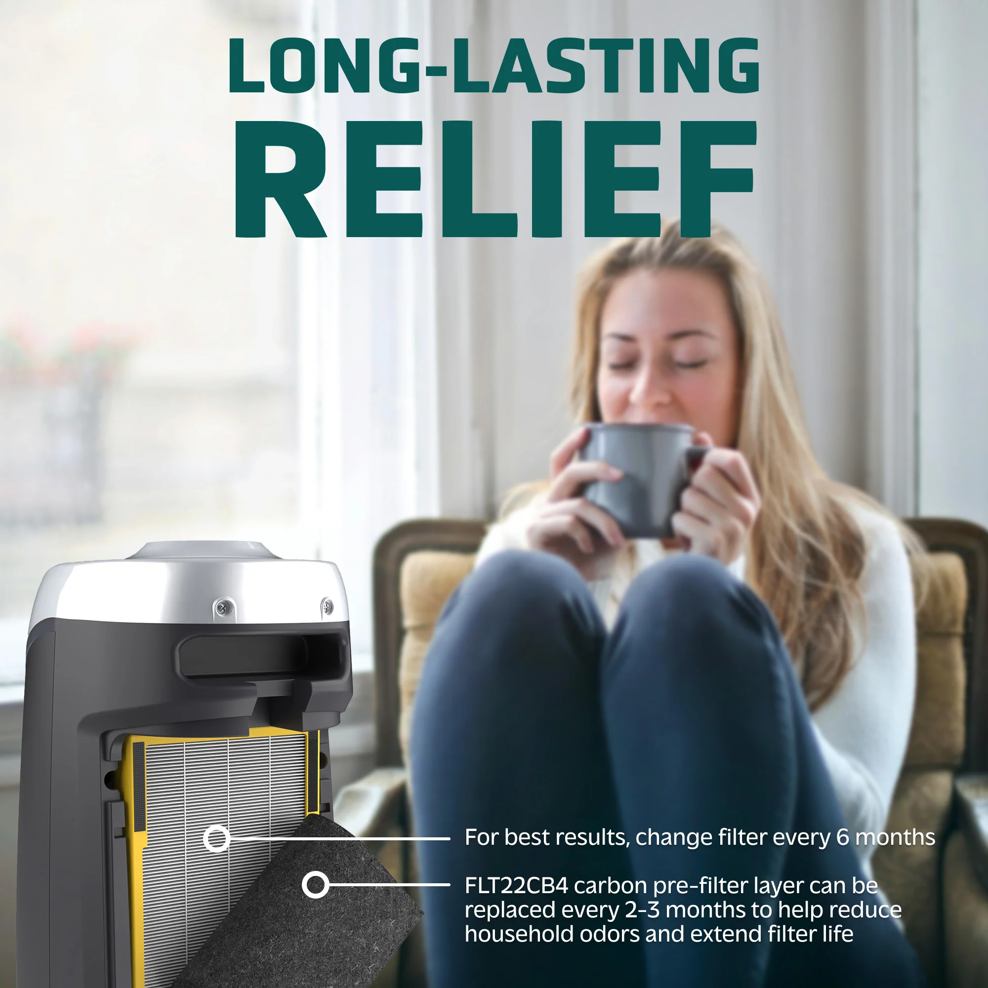GermGuardian FLT4800 Series HEPA PURE™ Air Purifier Filter B - Image 5