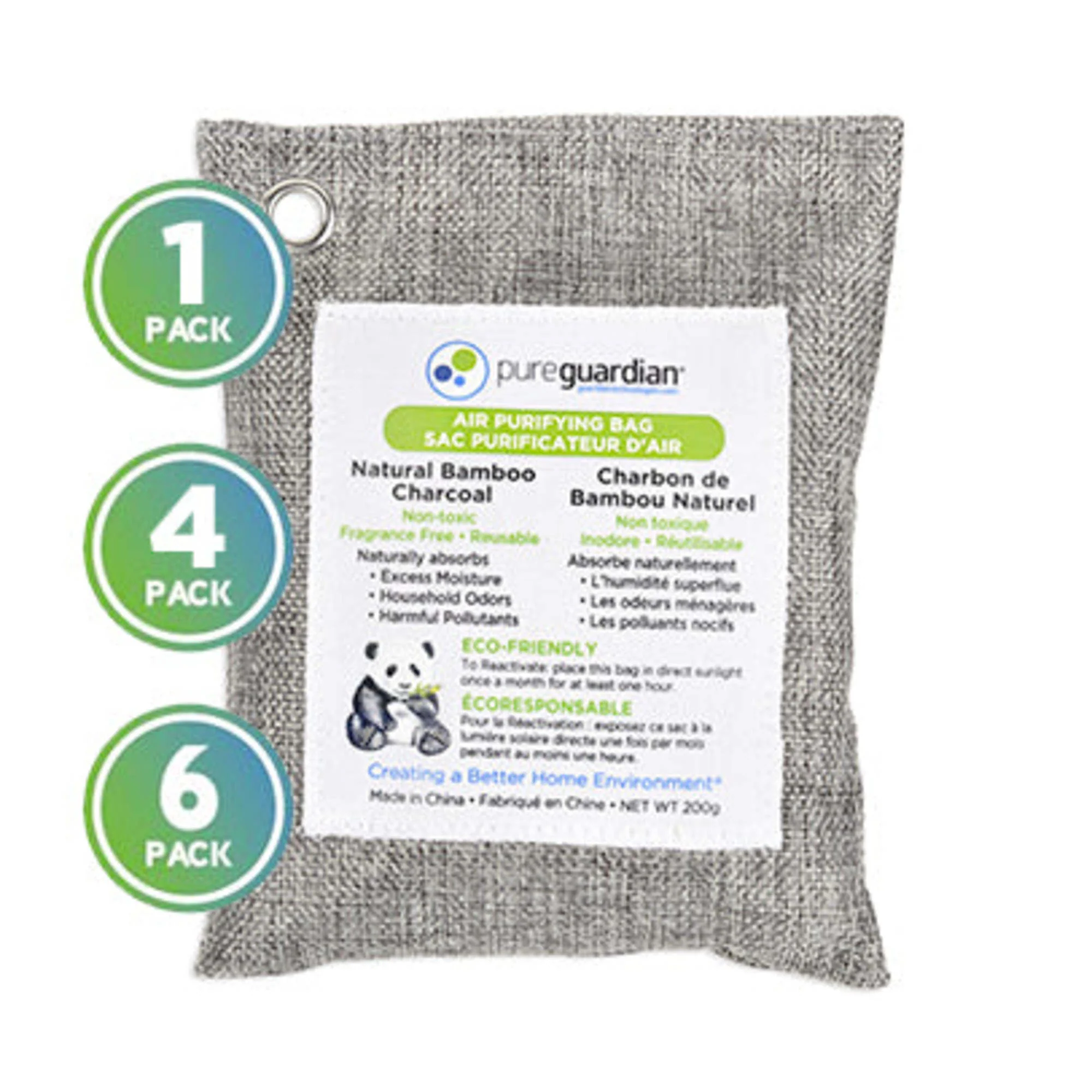 PureGuardian Bamboo Charcoal Air Purifying Bags (200g, 7.0" x 1.2" x 5.7", 1 count) - Image 7